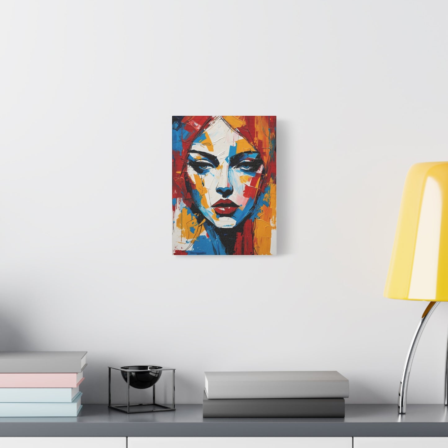 Abstract Portrait Canvas Print — Colorful Modern Woman Wall Art