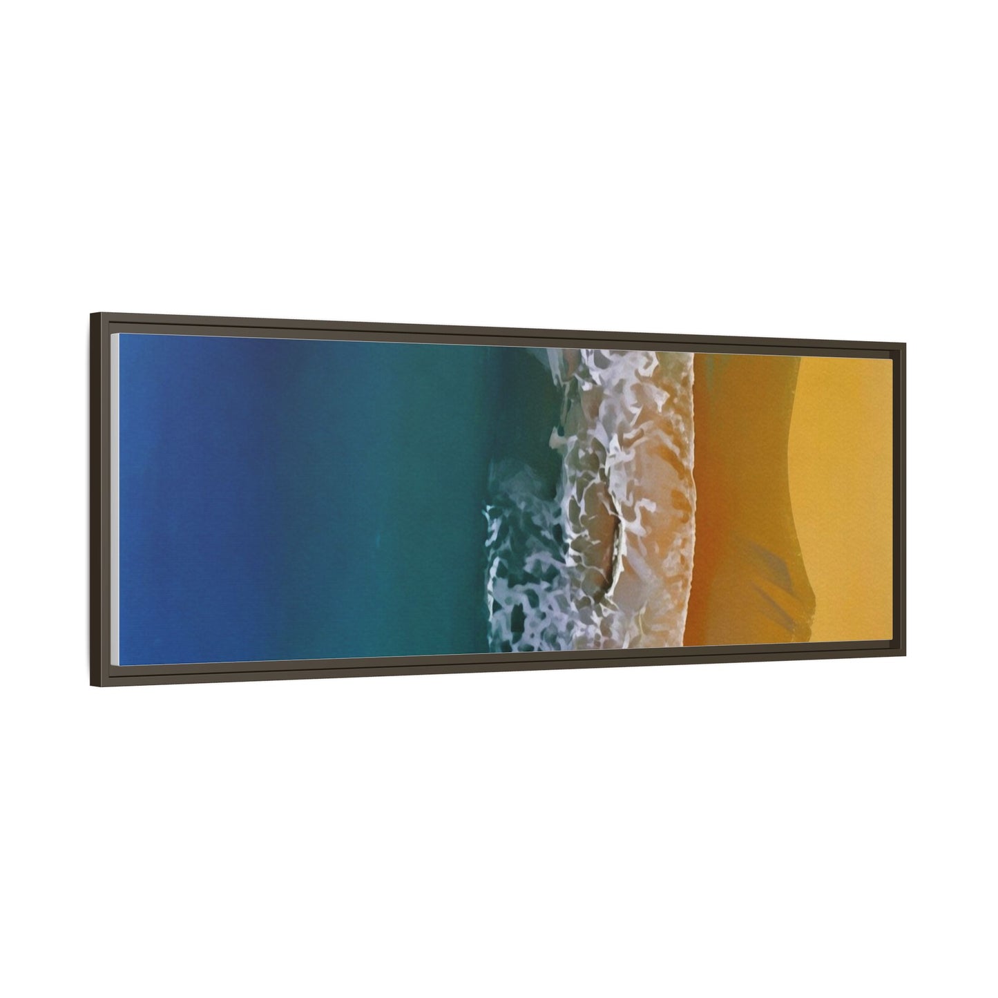Framed Matte Canvas Seascape Print – Coastal Waves Wall Art
