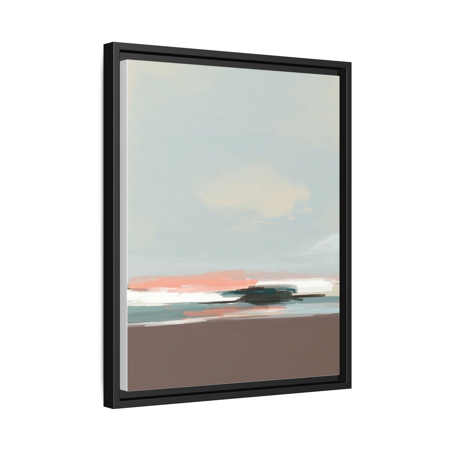Framed Matte Canvas Print — Soft Coastal Abstract Landscape