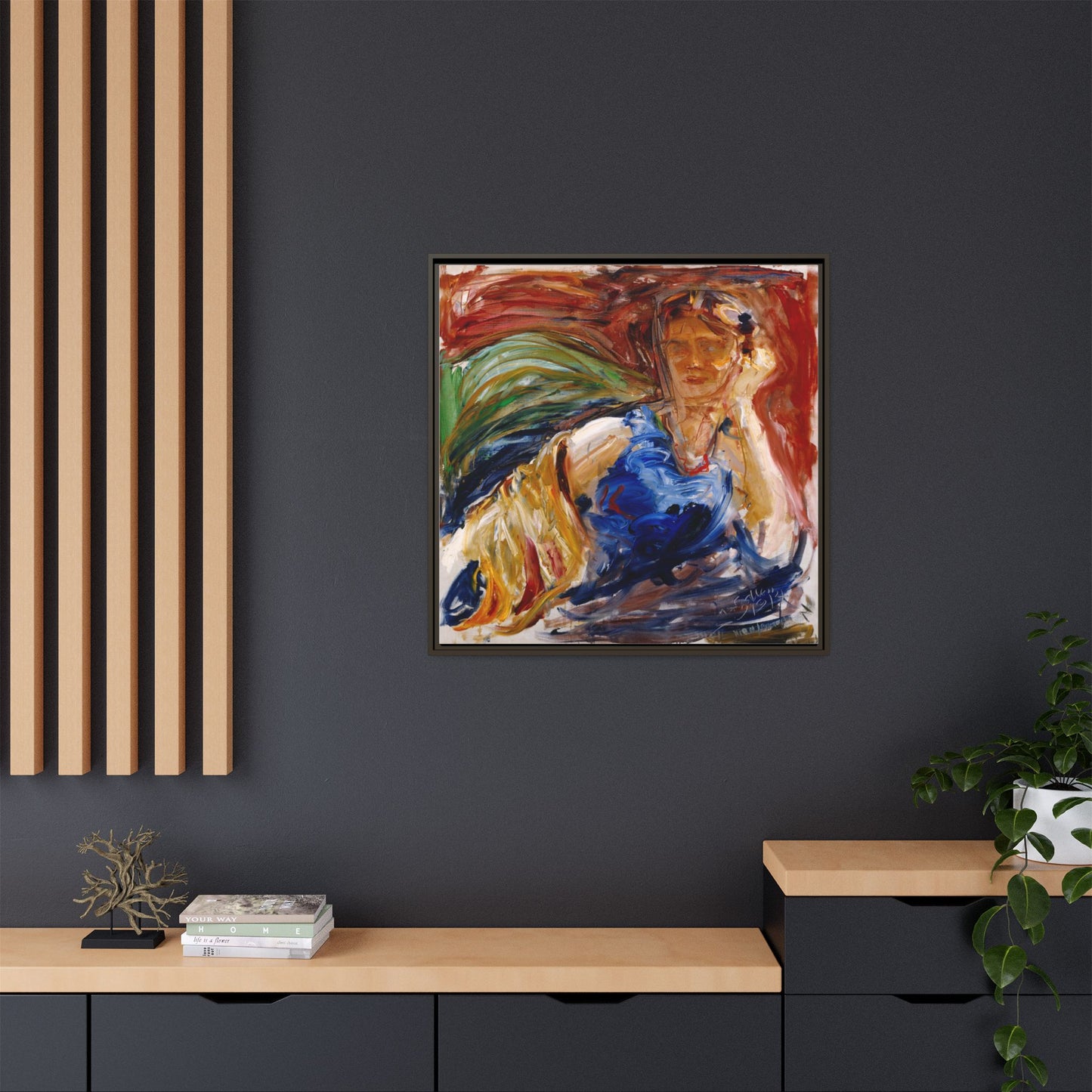 Portrait of hyllis Sjostrom by Akseli Gallen-Kallela Canvas Matte Framed Wall Art Print