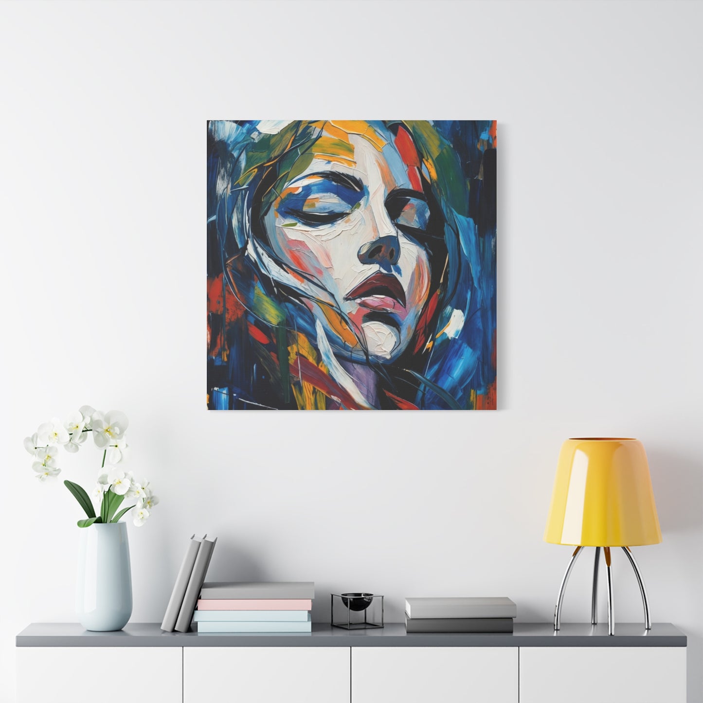 Abstract Colorful Woman Portrait Canvas