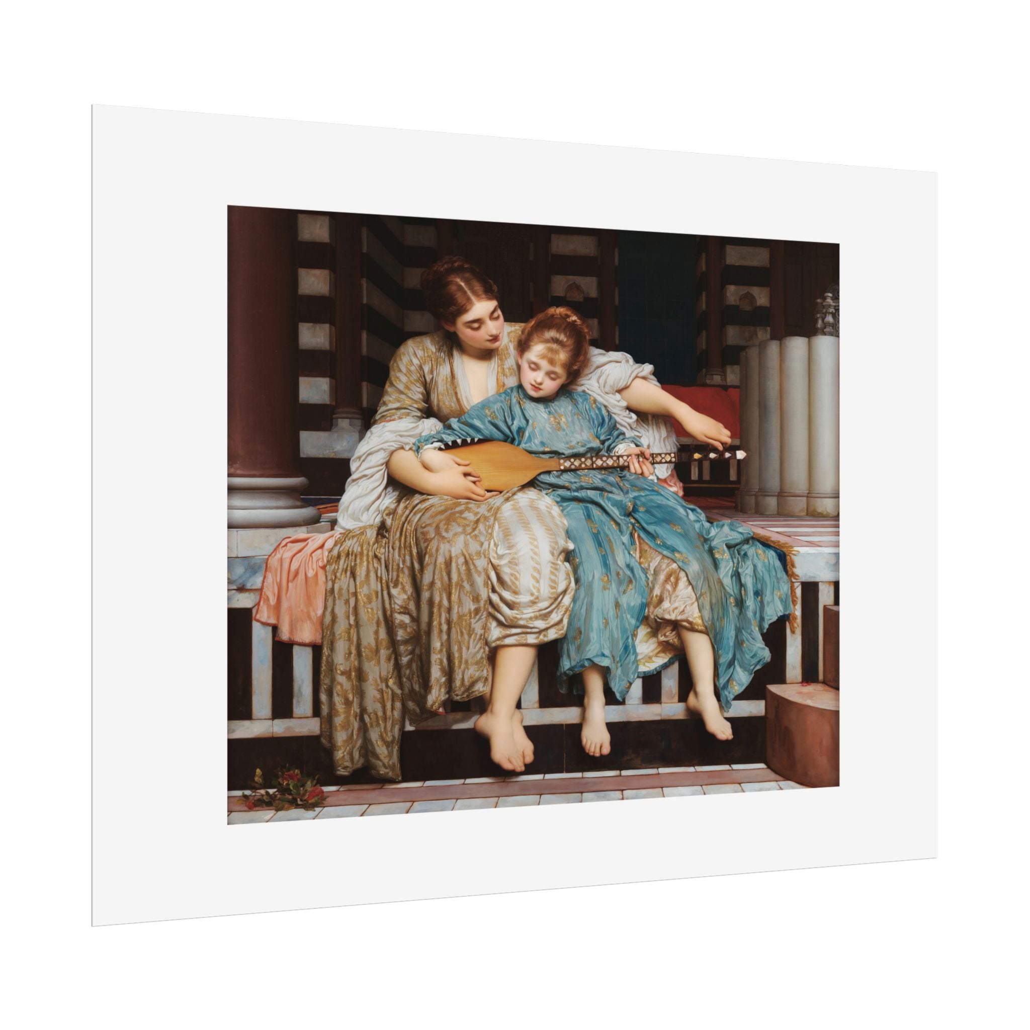 Music Lesson by Frederic Leighton Wall Art Print