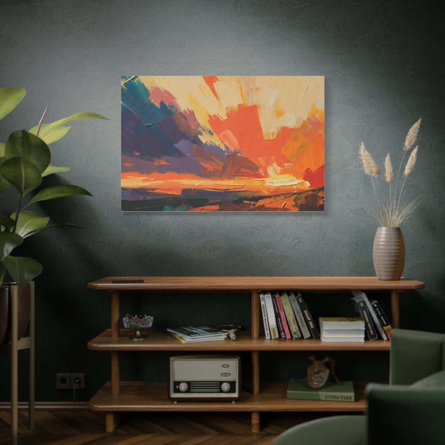 Abstract Sunset Landscape Canvas Print — Matte Stretched Wall Art