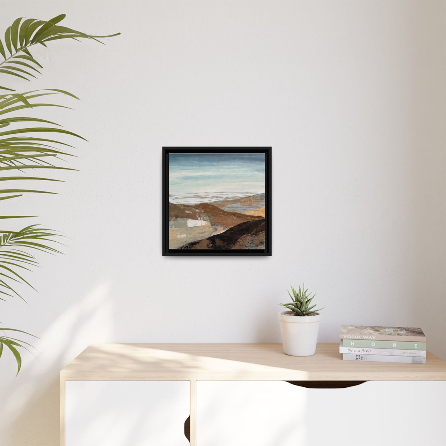 Framed Matte Canvas Art — Serene Abstract Landscape