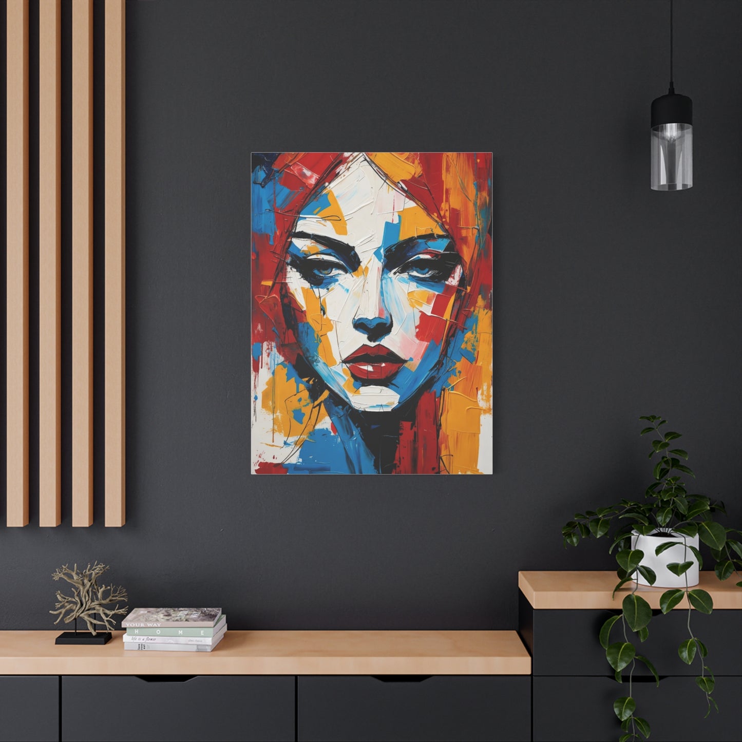 Abstract Portrait Canvas Print — Colorful Modern Woman Wall Art