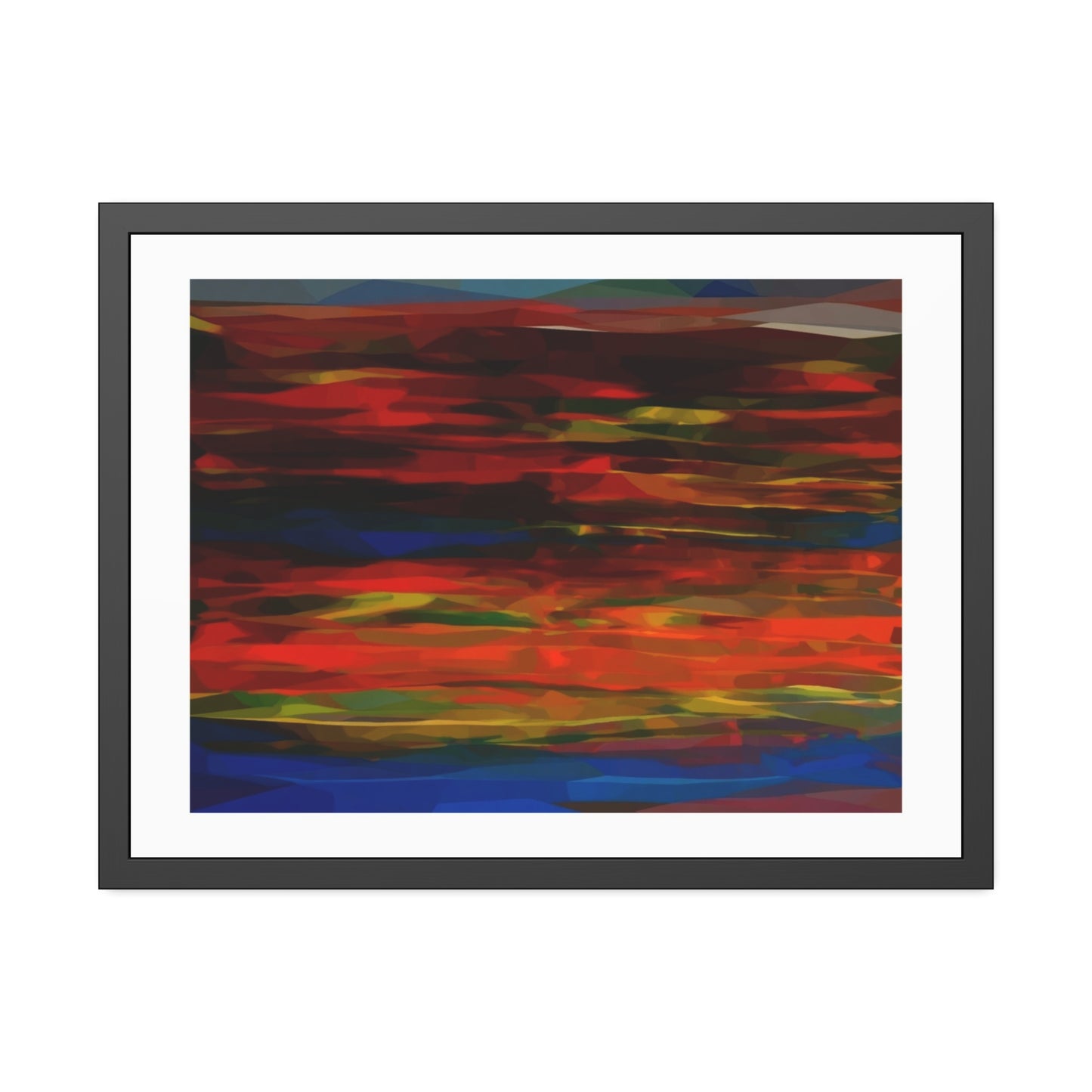 Abstract Sunset Framed Poster — Colorful Modern Wall Art