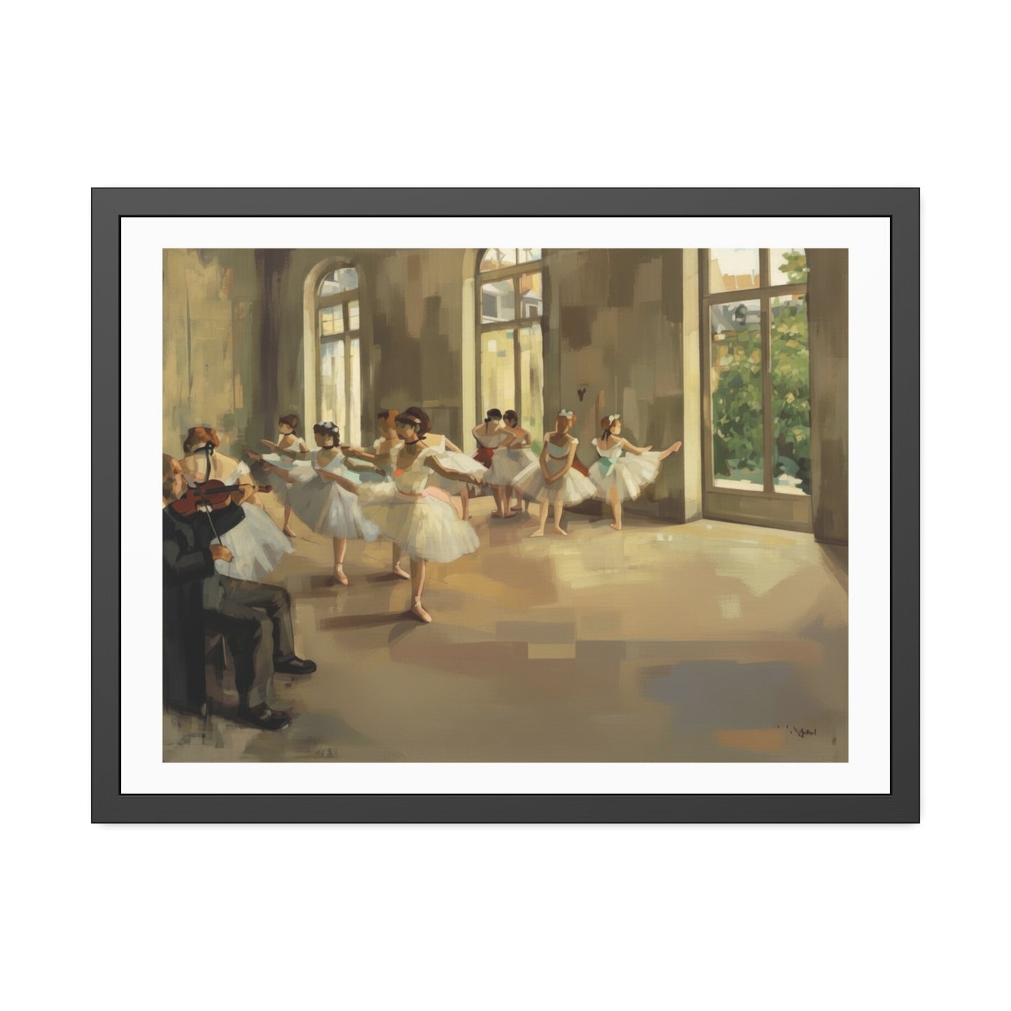 Ballet Rehearsal Framed Art Print — Dancer Studio Poster