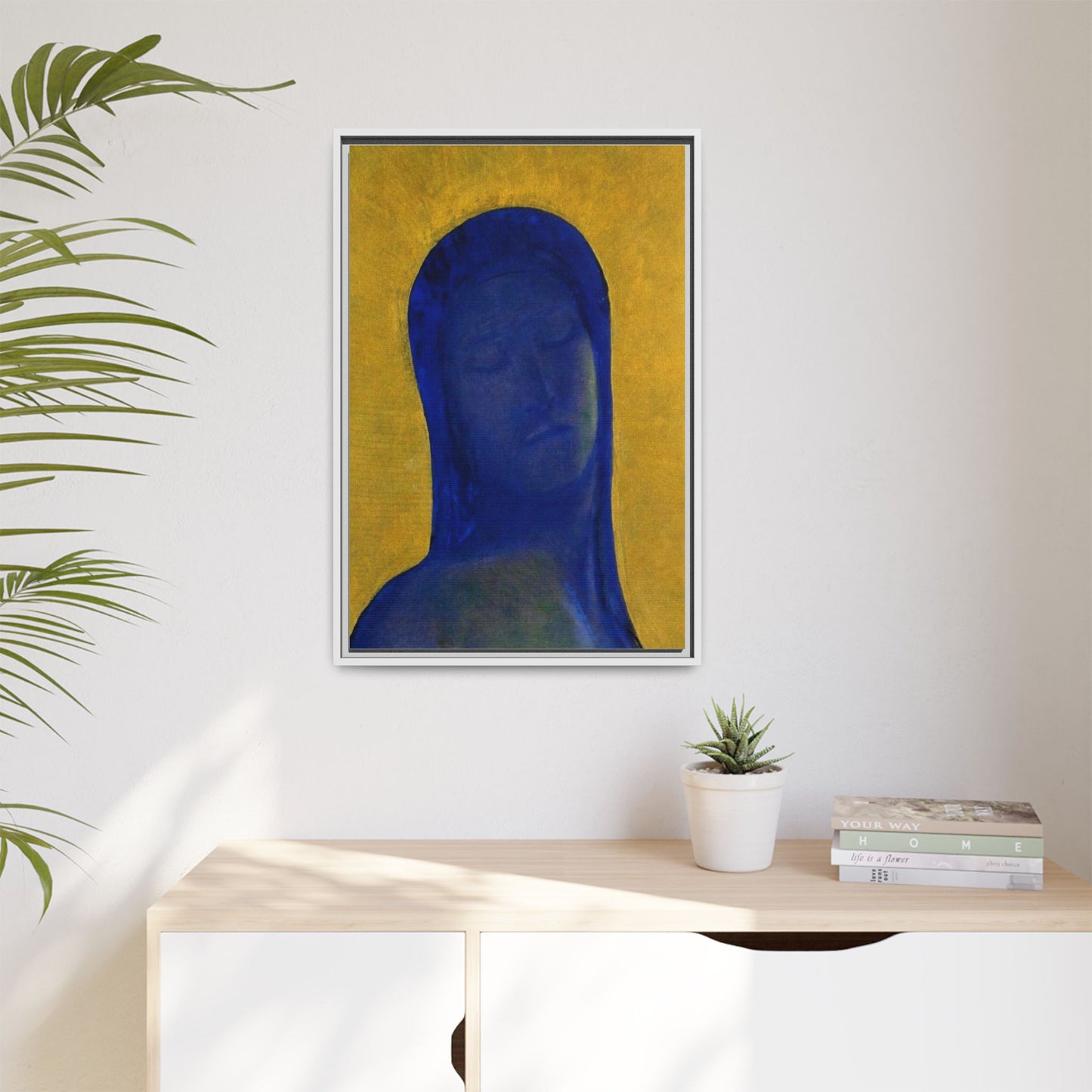 Closed Eyes by Odilon Redon Framed Matte Canvas Wall Art Print