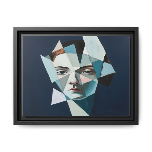 Abstract Fragmented Portrait Matte Canvas (Framed)