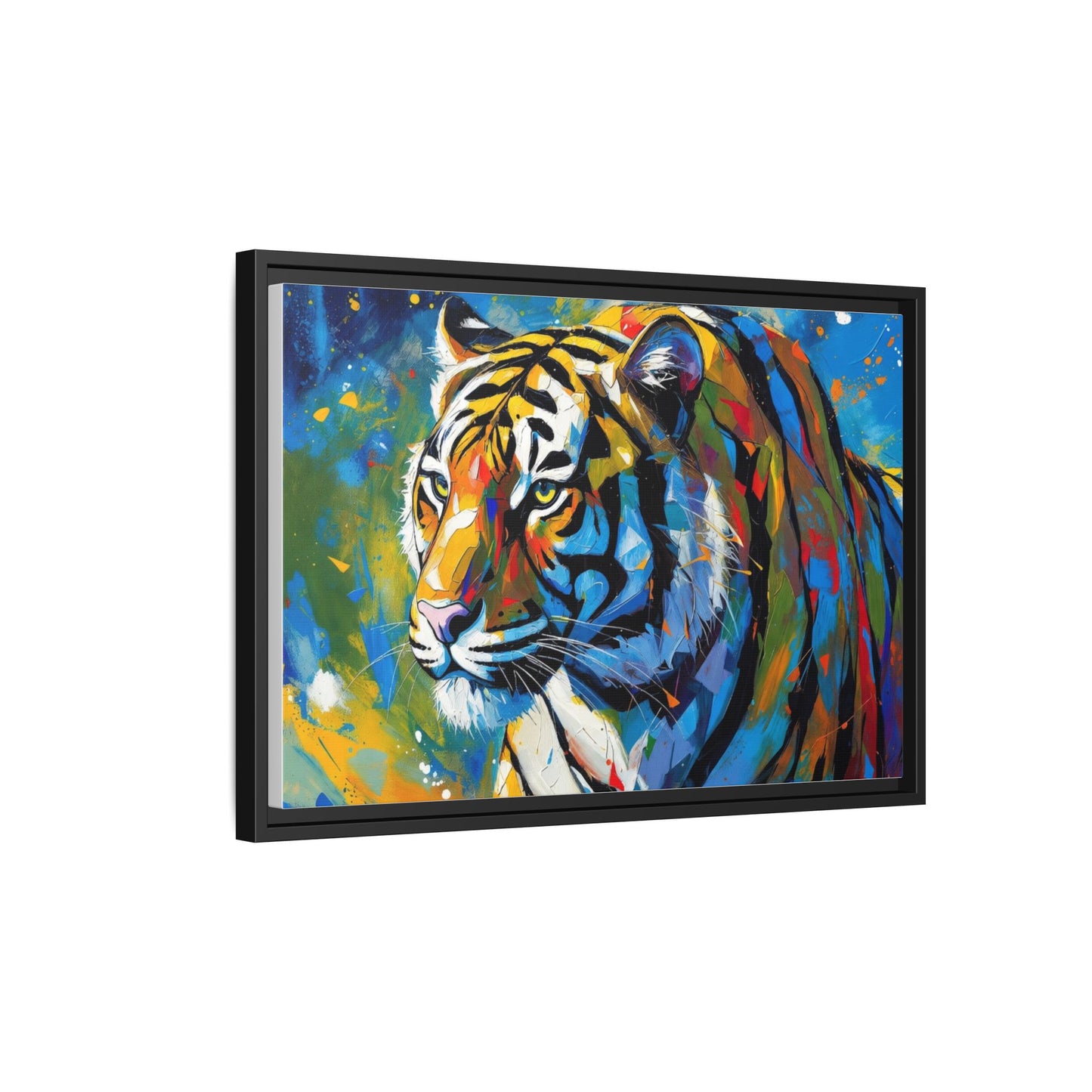 Colorful Tiger Matte Canvas Framed Art — Vibrant Wildlife Wall Decor
