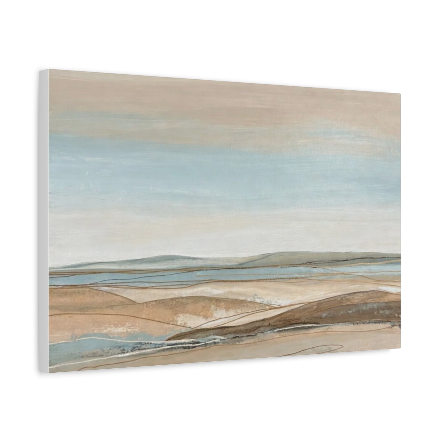 Coastal Pastel Landscape Canvas — Matte Stretched Wall Art