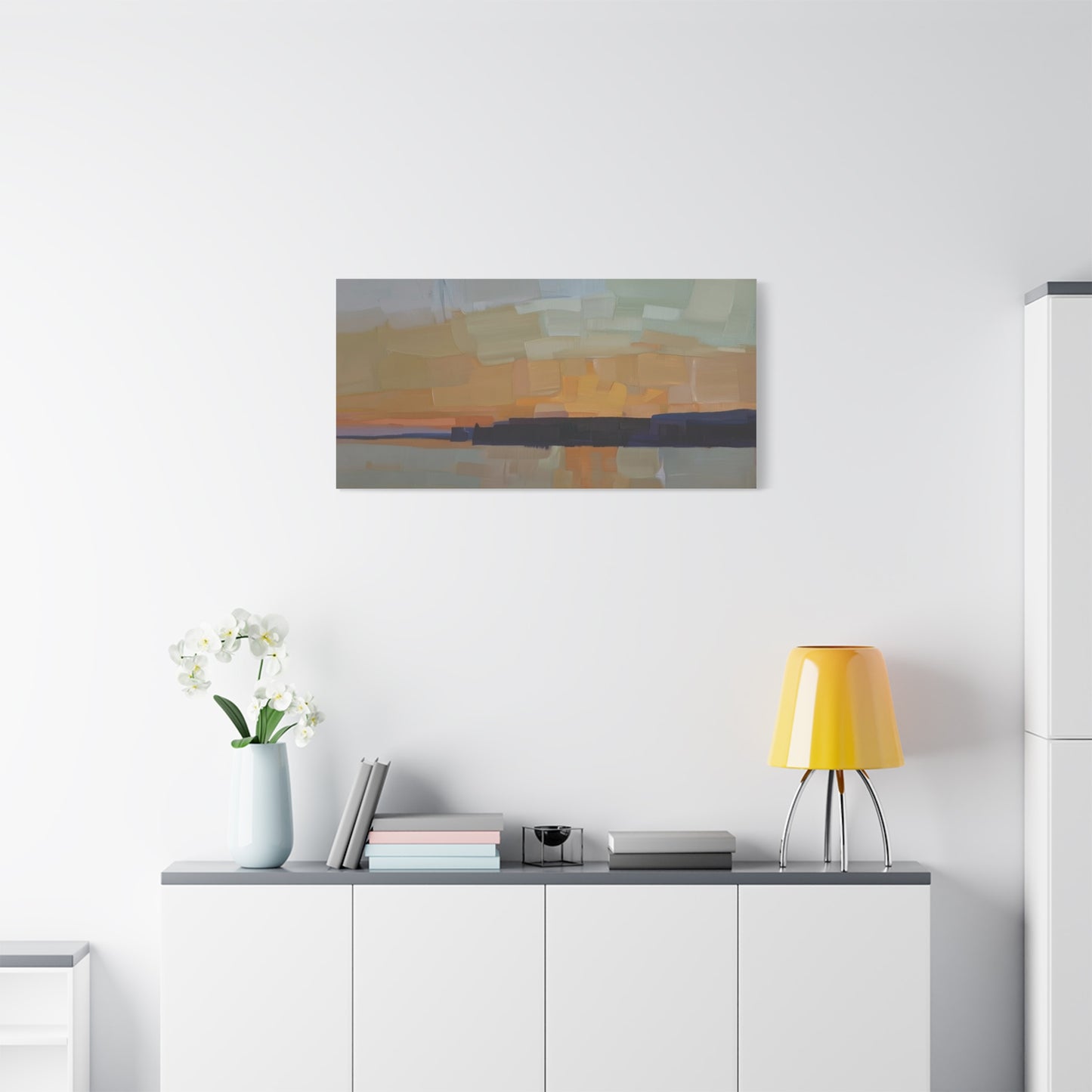 Abstract Sunset Landscape Canvas Print  Matte Stretched 1.25"