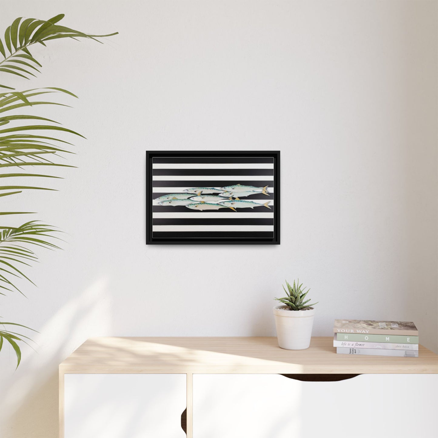 Striped Mackerel Canvas Print — Framed Matte Fish Wall Art