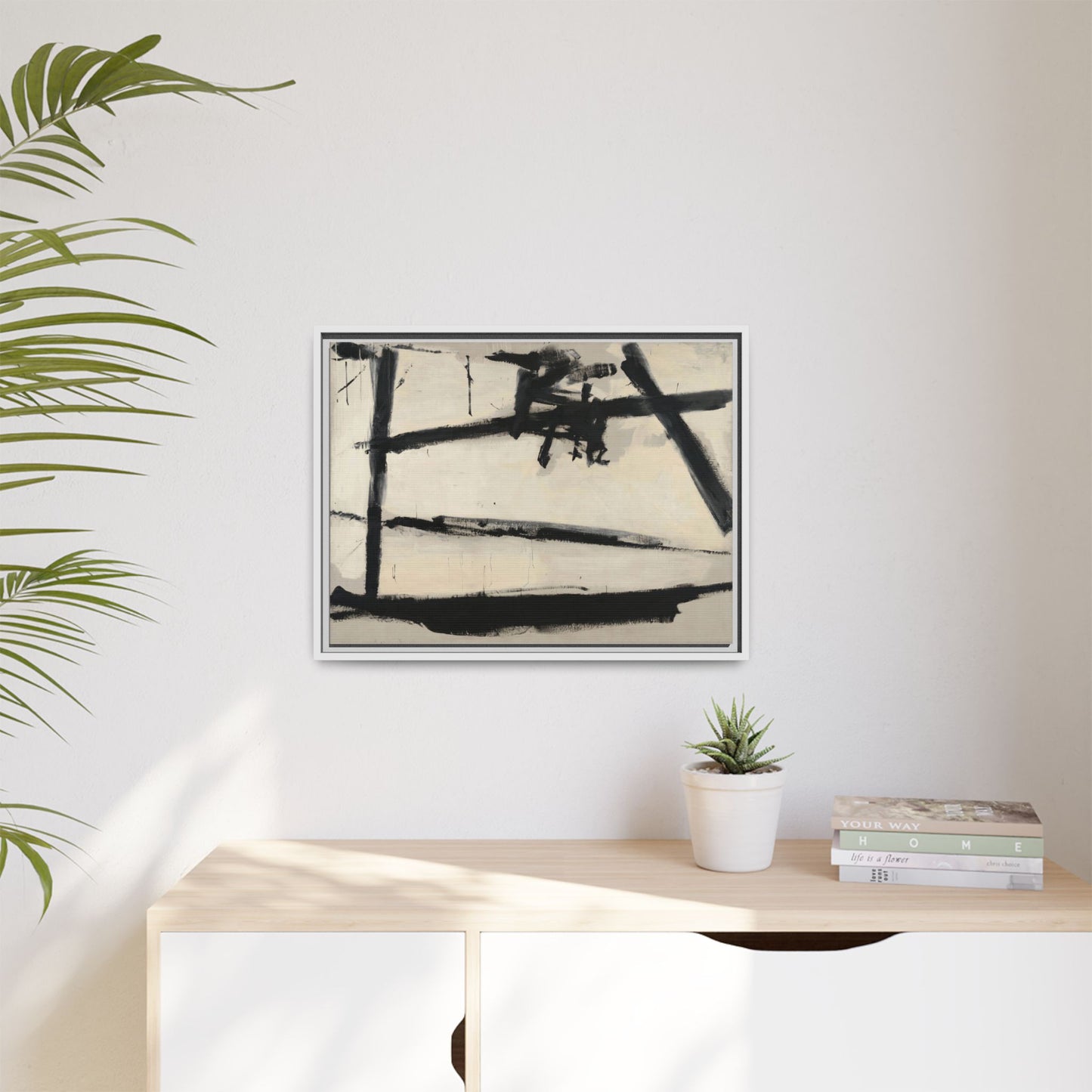 Painting Number 2 by Franz Kline Framed Abstract Canvas Art Print