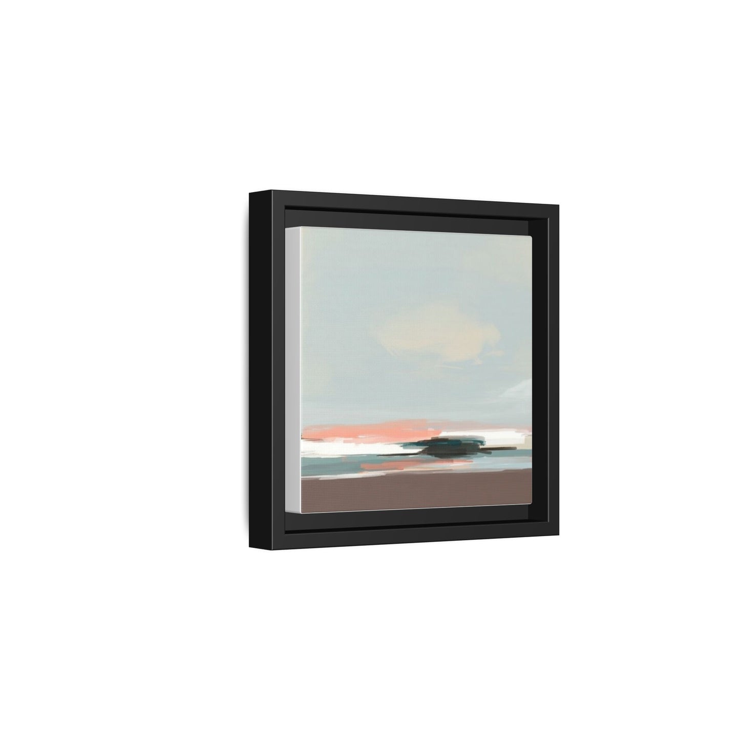 Framed Matte Canvas Print — Soft Coastal Abstract Landscape