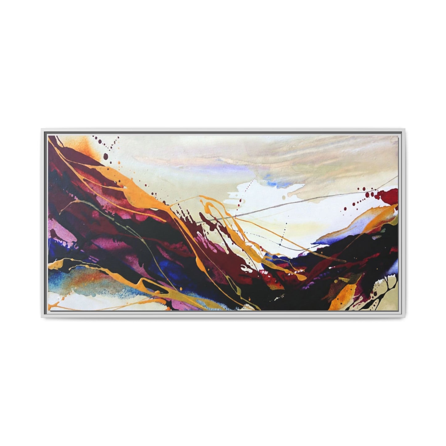 Abstract Flow Matte Canvas Framed Wall Art