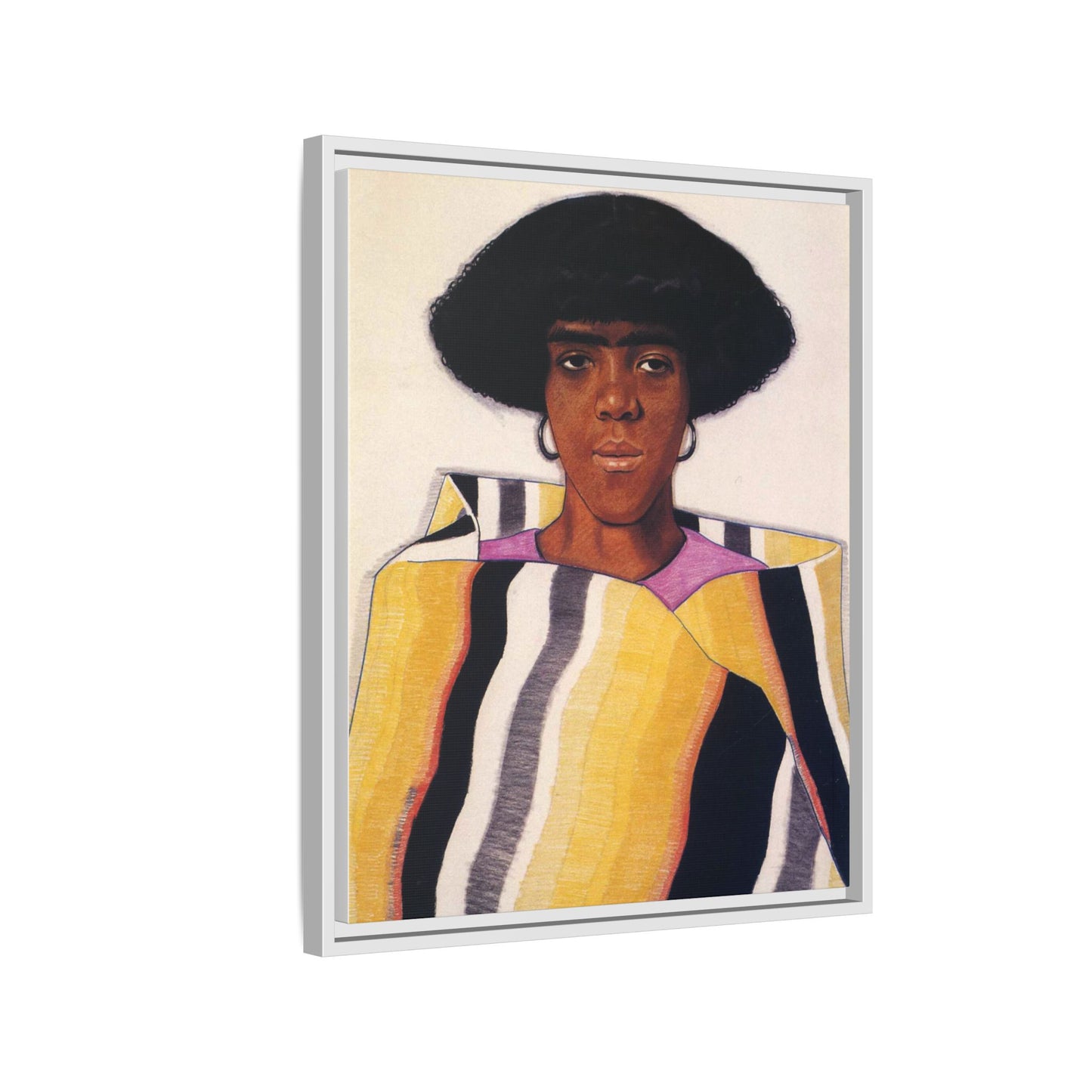 Portrait of an African American Woman by Winold Reiss Framed Matte Canvas Portrait