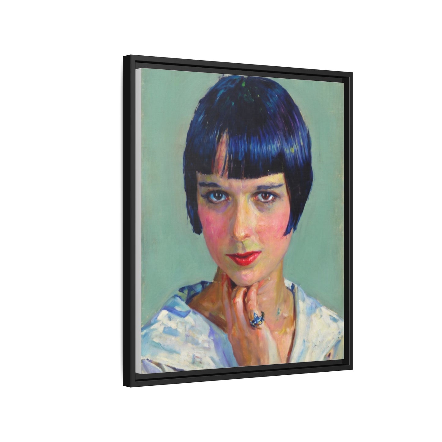 Framed Matte Canvas Portrait Print — Vintage Flapper Woman