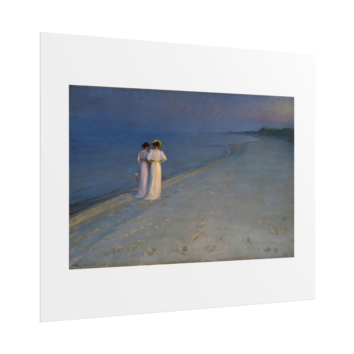 Summer evening on Skagen's Beach by P.S. Krøyer Wall Art Print