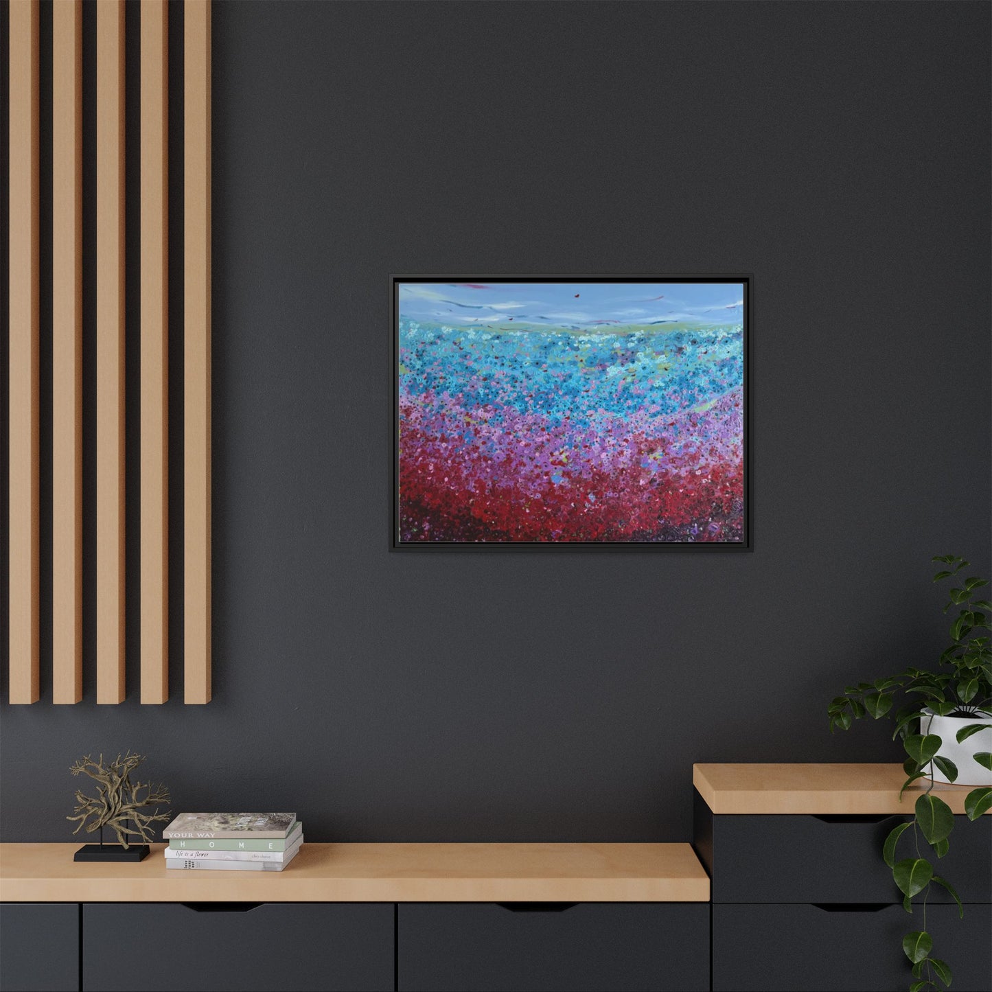 Bloom by Unknown Framed Matte Canvas Abstract Floral Field Wall Art