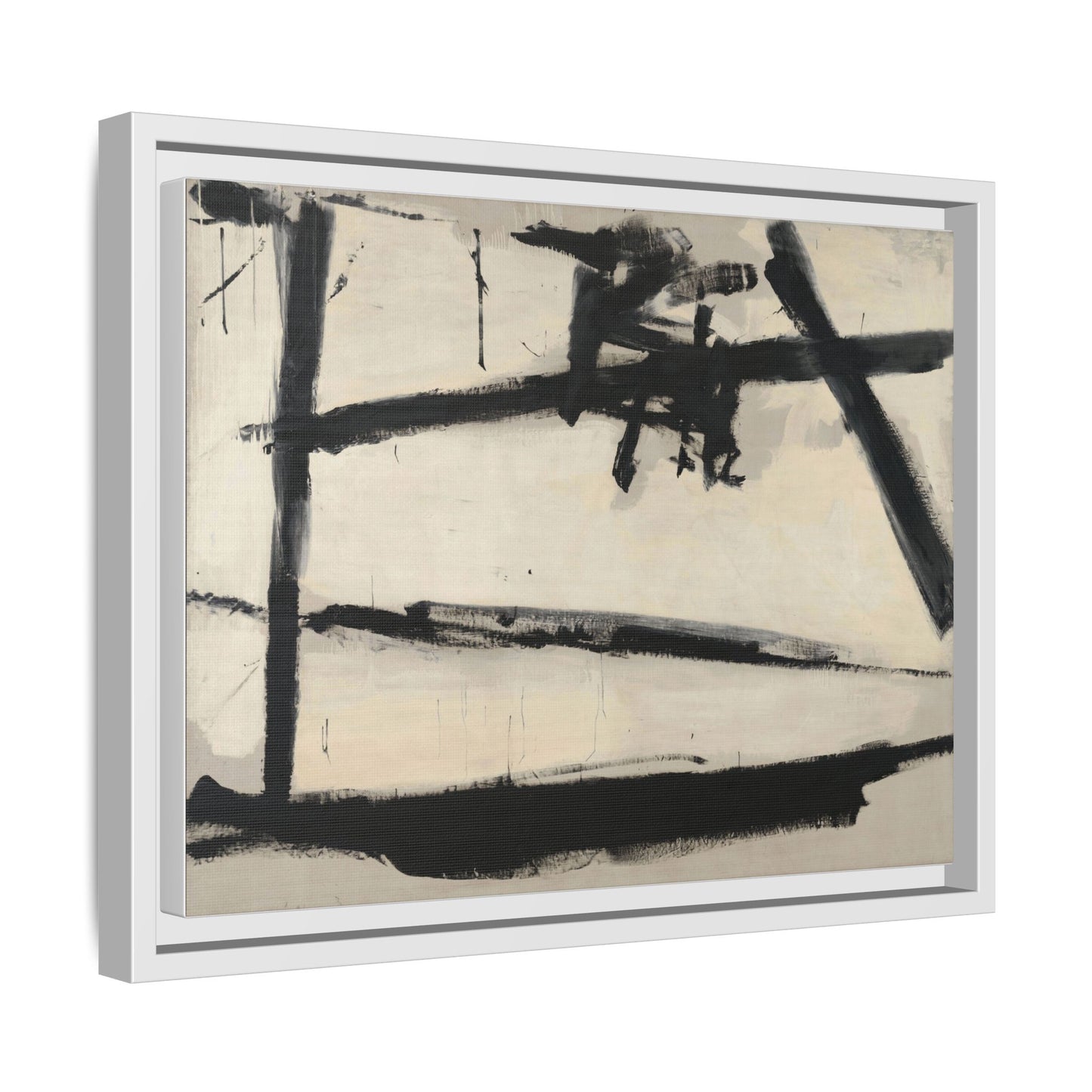 Painting Number 2 by Franz Kline Framed Abstract Canvas Art Print