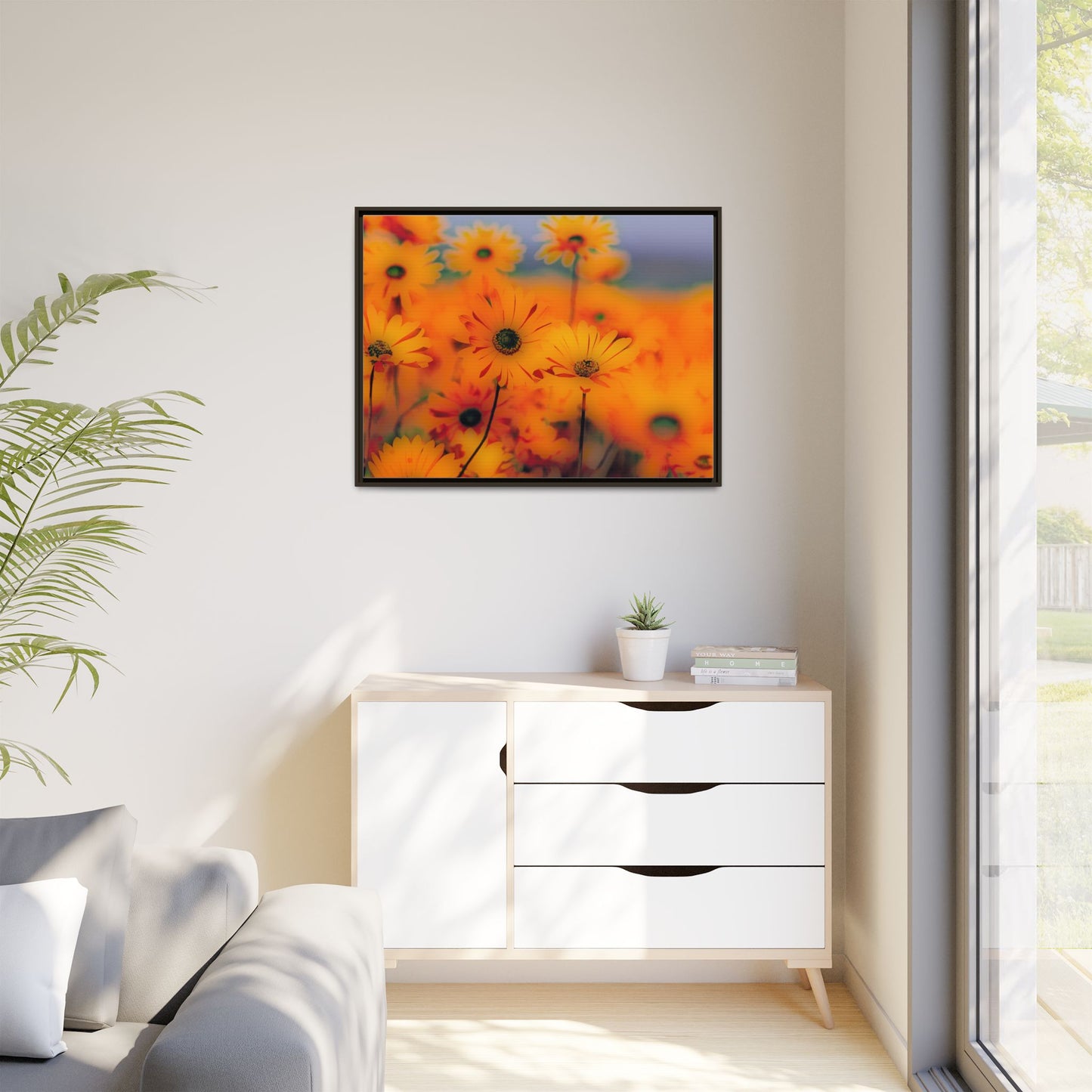 Bee Garden by Norman Barrett Framed Matte Canvas Wall Art Print