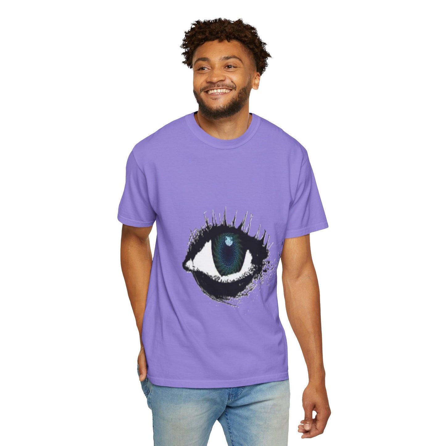 Eye Graphic T-Shirt — Blue Iris Grunge Art Tee