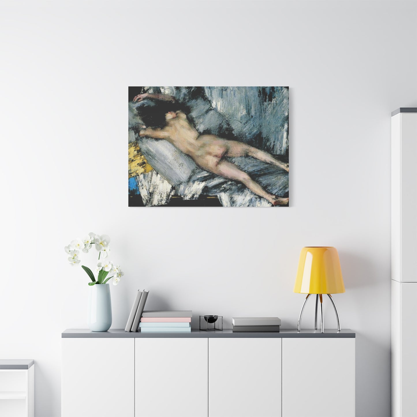Nude in the Studio by János Vaszary Matte Stretched Canvas: Wall Art Poster