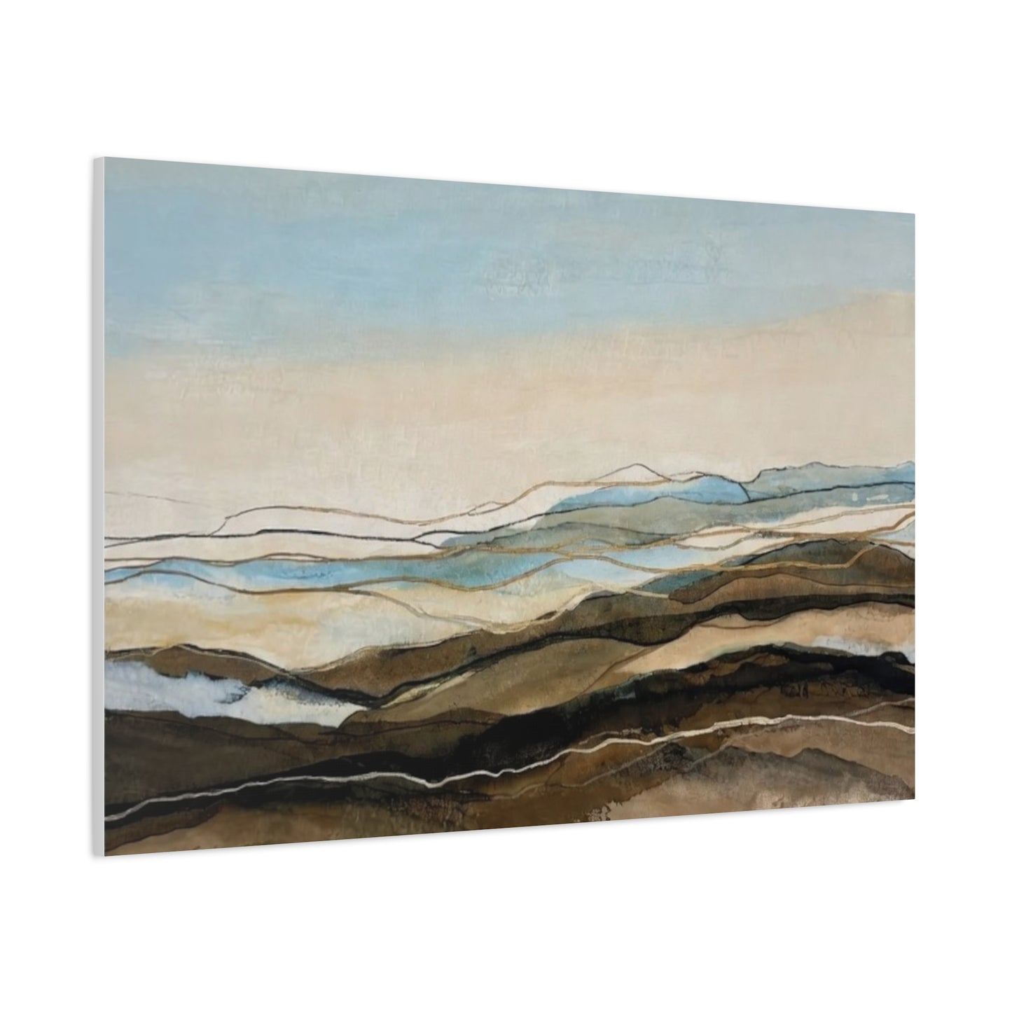 Abstract Coastal Landscape Matte Canvas – Stretched Wall Art