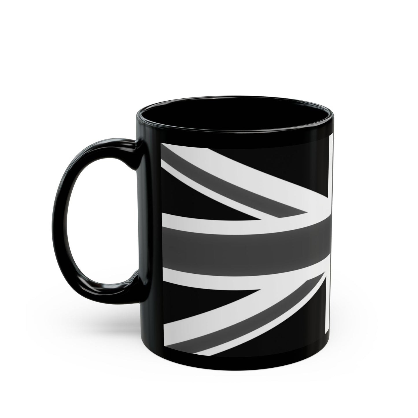 Black Union Jack Mug – Monochrome British Flag Coffee Cup (11oz & 15oz)