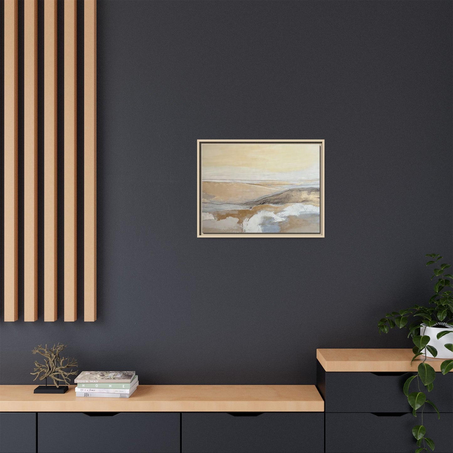 Framed Abstract Coastal Landscape Matte Canvas Wall Art