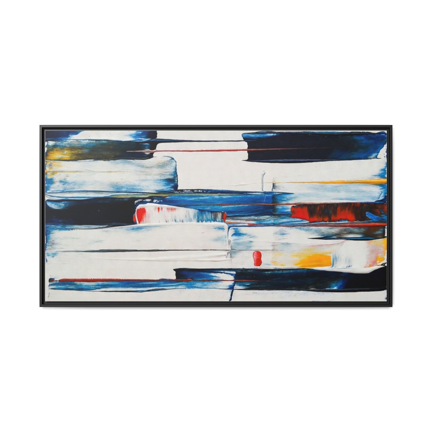Abstract Coastal Brushstrokes Framed Canvas Print