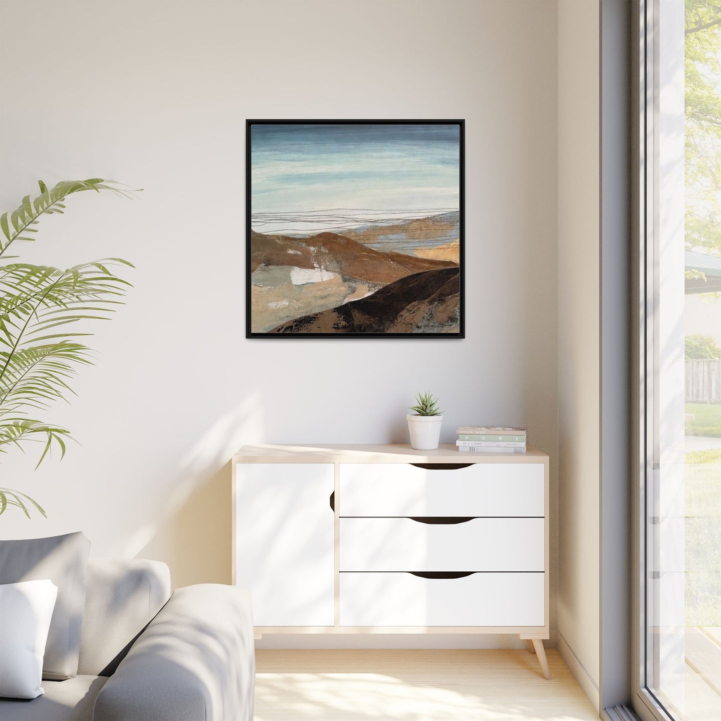 Framed Matte Canvas Art — Serene Abstract Landscape
