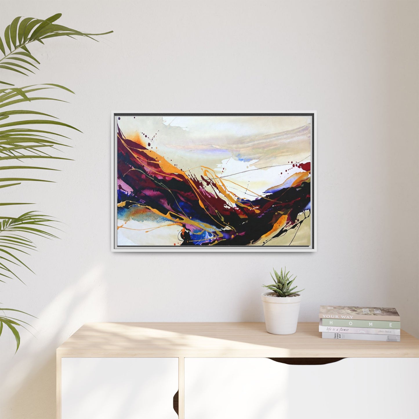Abstract Flow Matte Canvas Framed Wall Art