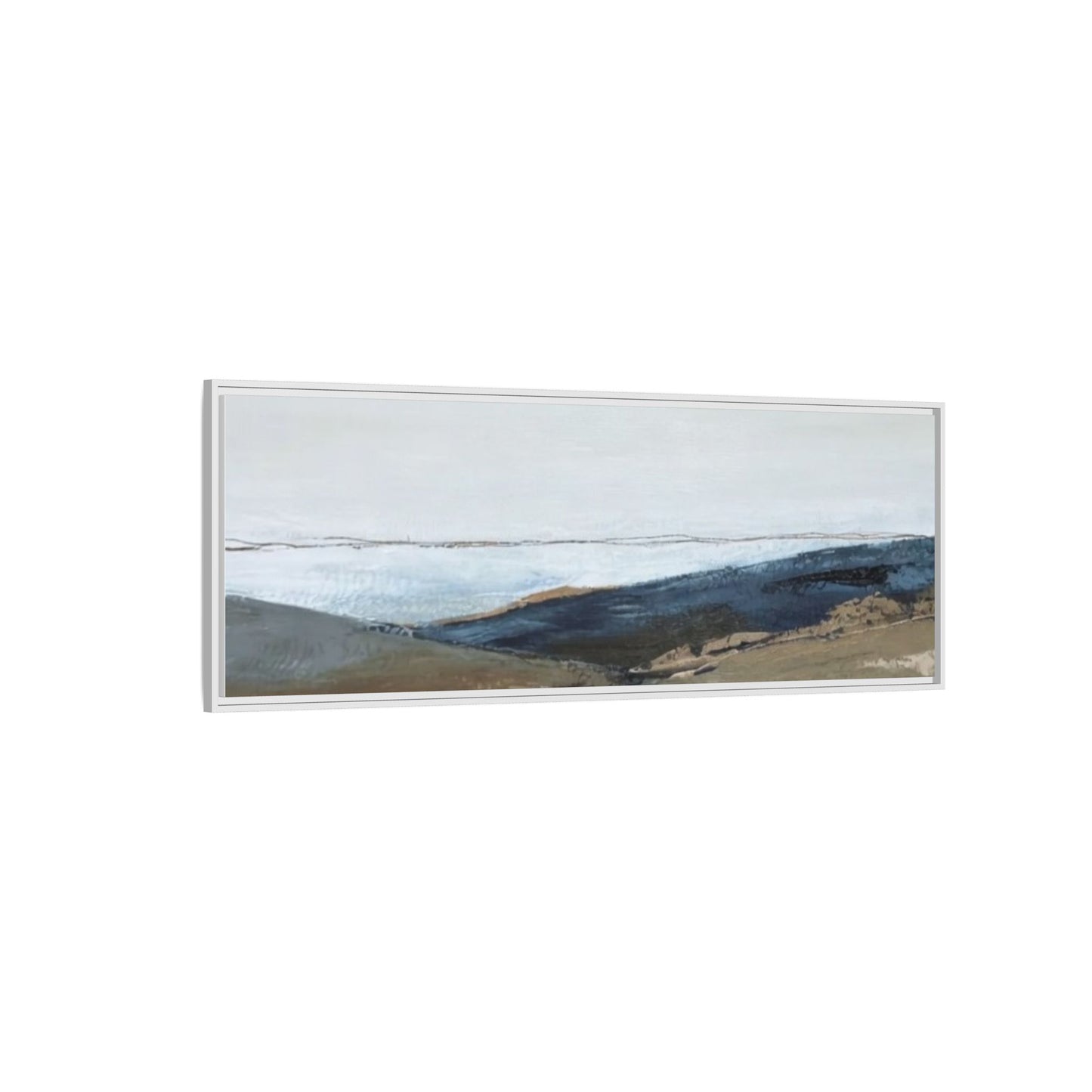 Framed Matte Canvas Wall Art — Serene Coastal Abstract Landscape