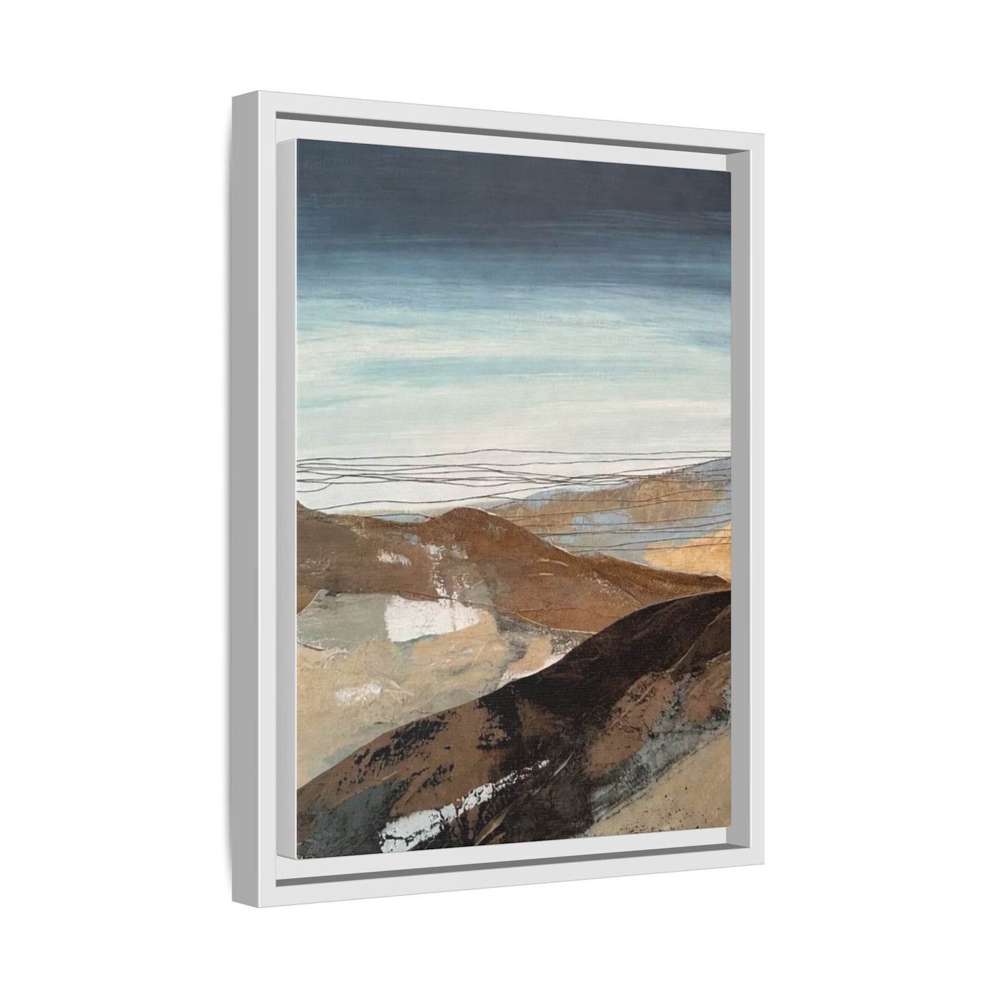 Framed Matte Canvas Art — Serene Abstract Landscape