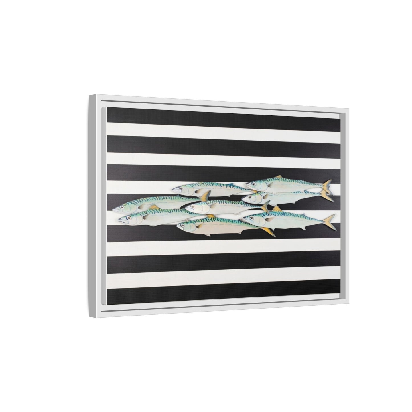 Striped Mackerel Canvas Print — Framed Matte Fish Wall Art