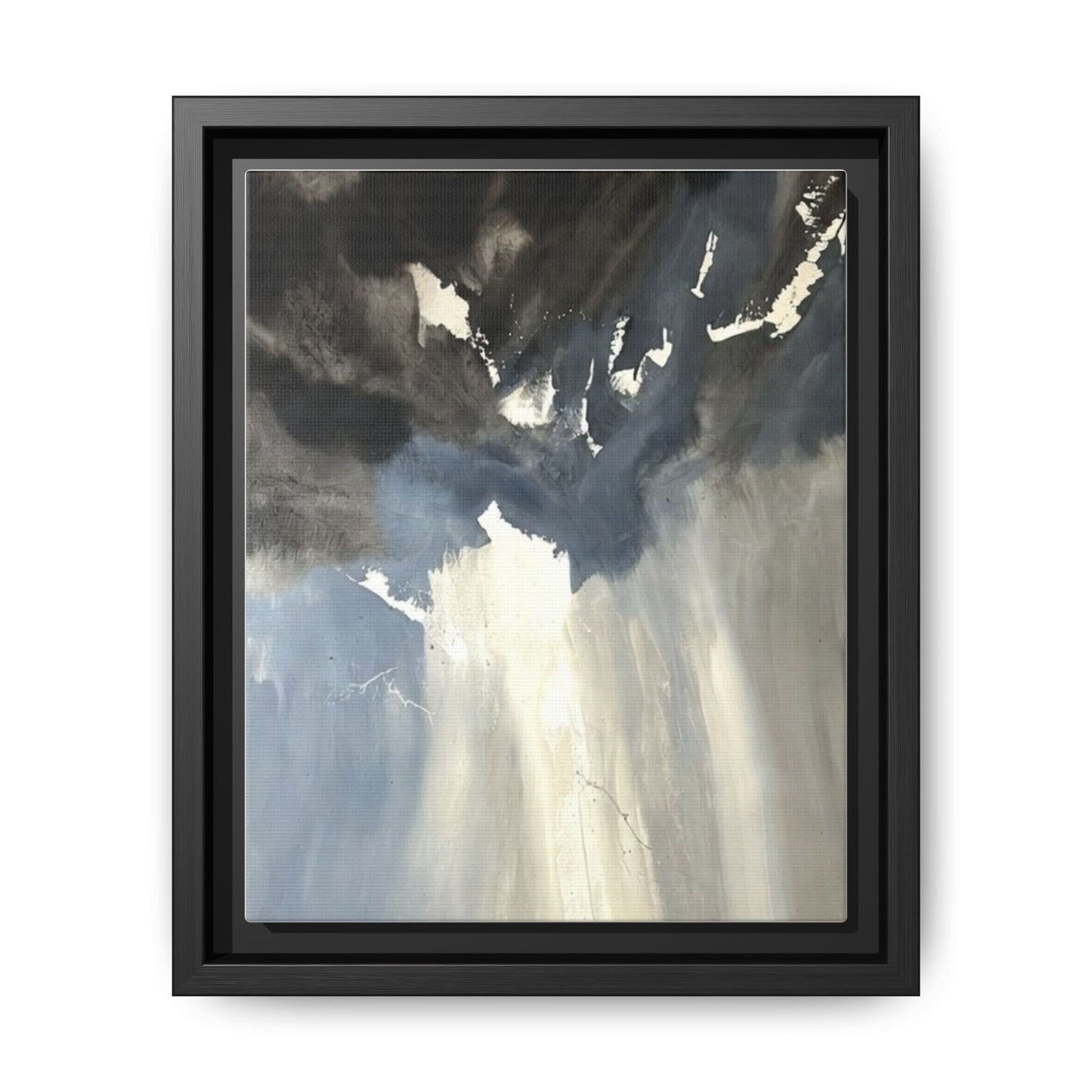 Framed Matte Canvas Art — Moody Abstract Sky Painting