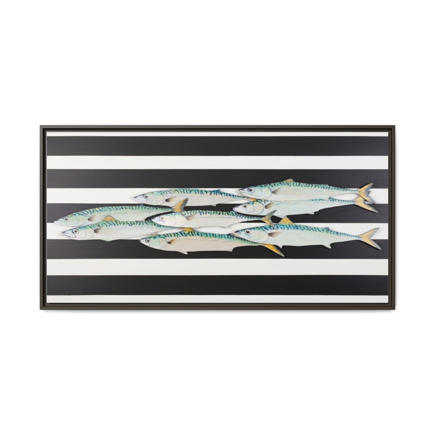 Striped Mackerel Canvas Print — Framed Matte Fish Wall Art