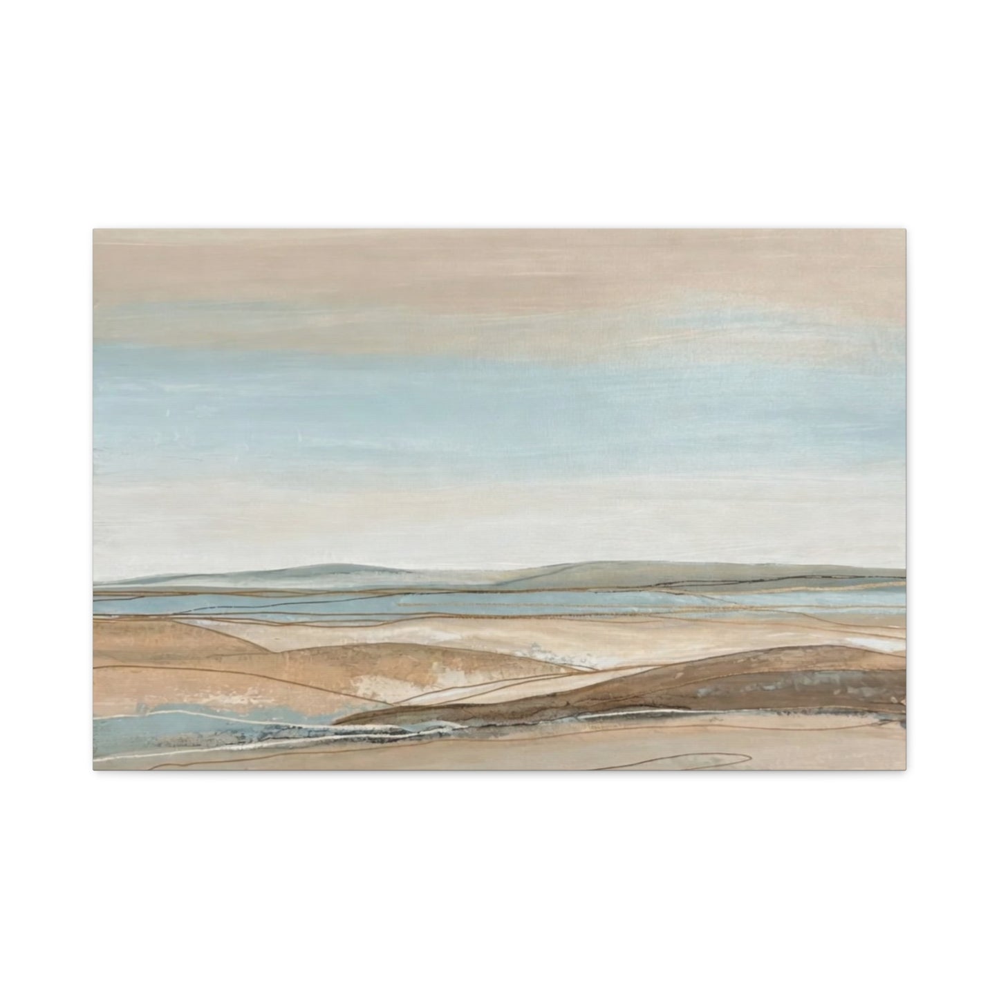 Coastal Pastel Landscape Canvas — Matte Stretched Wall Art