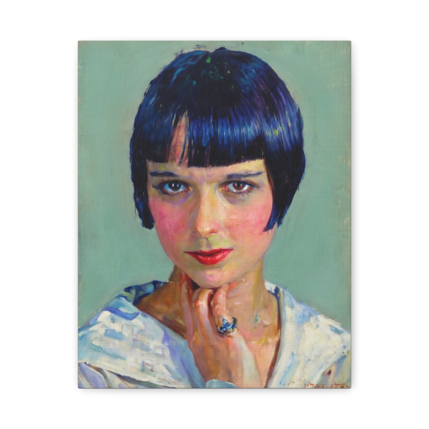 Portrait Canvas Print — Vintage Flapper Woman Matte Stretched Wall Art