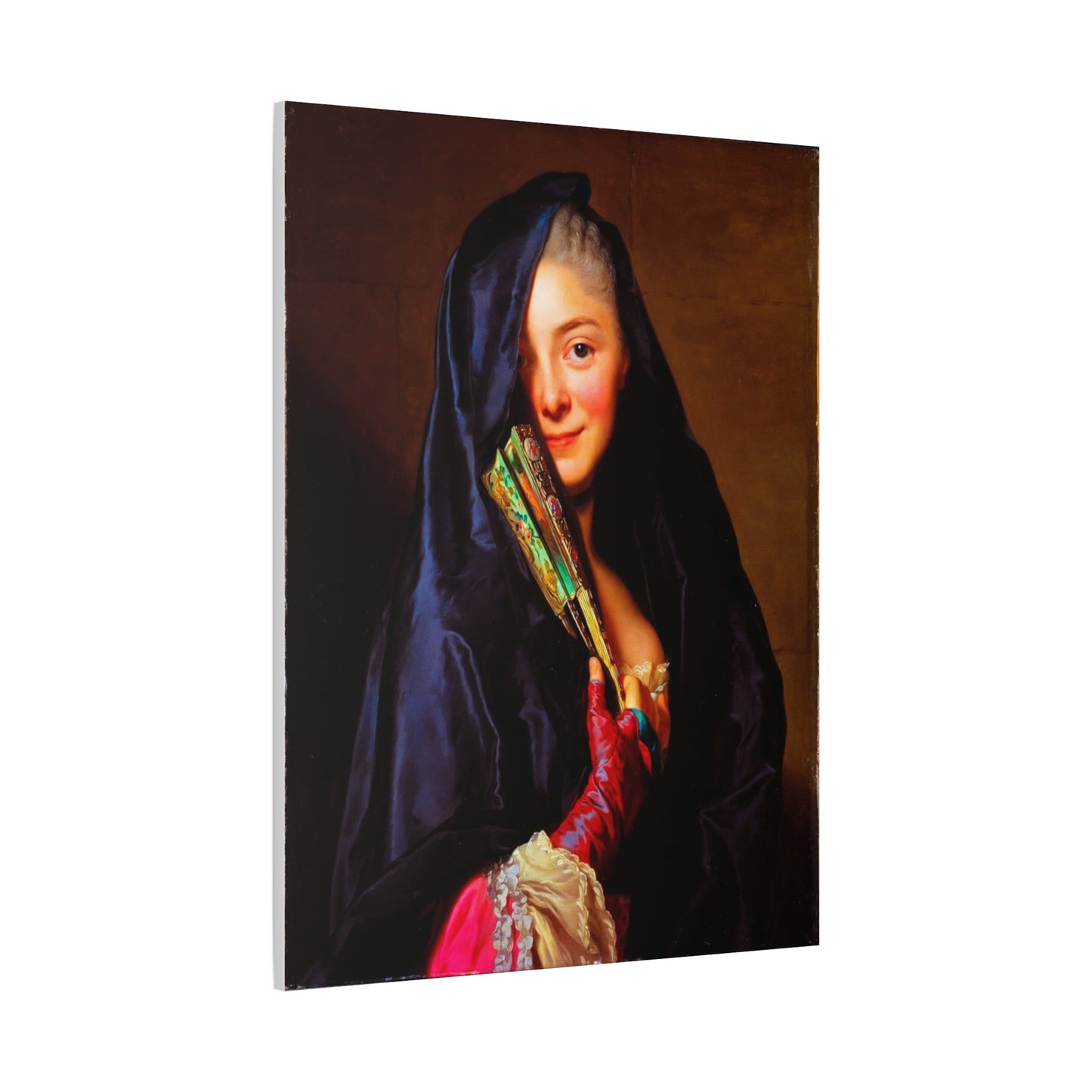 Vintage Portrait Canvas Print — Elegant Lady with Fan Matte Stretched Wall Art
