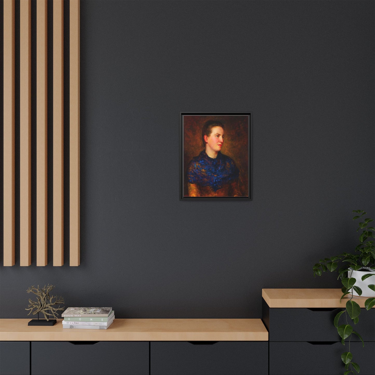 Framed Matte Canvas Portrait Print — Classic Victorian Woman Wall Art