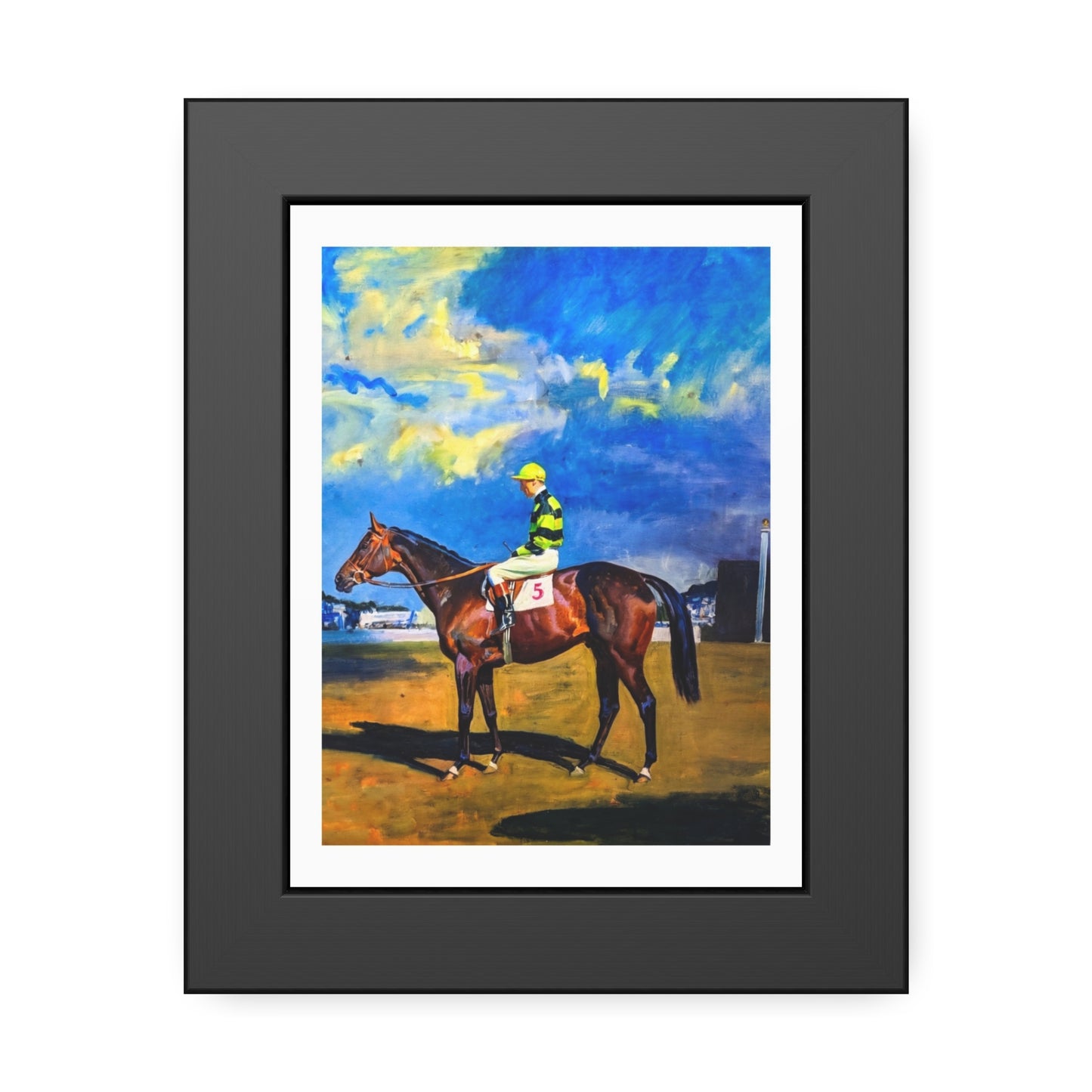 Framed Poster — Vintage Racehorse Jockey Art Print