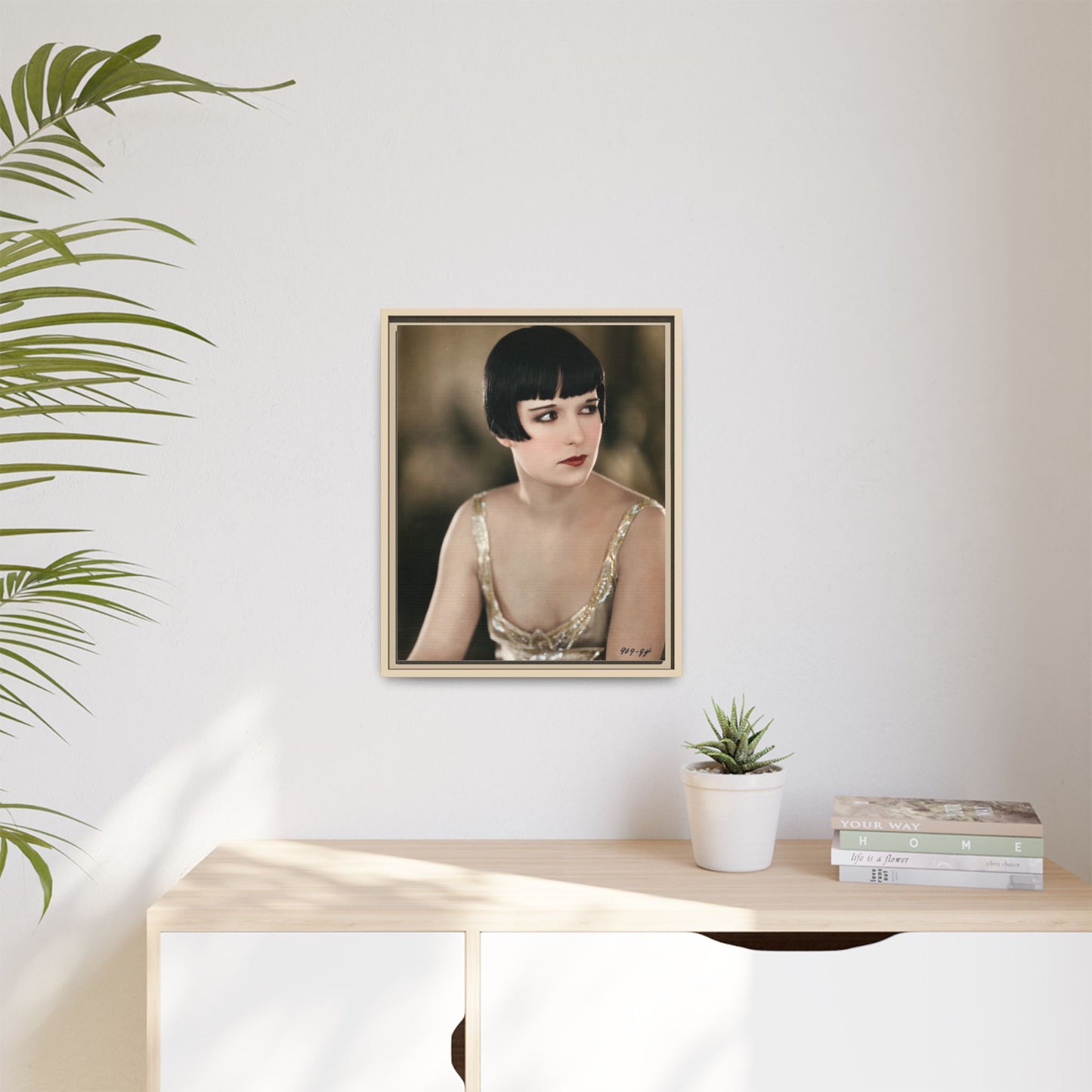 Vintage Louise Brooks Portrait Matte Canvas Framed Wall Art