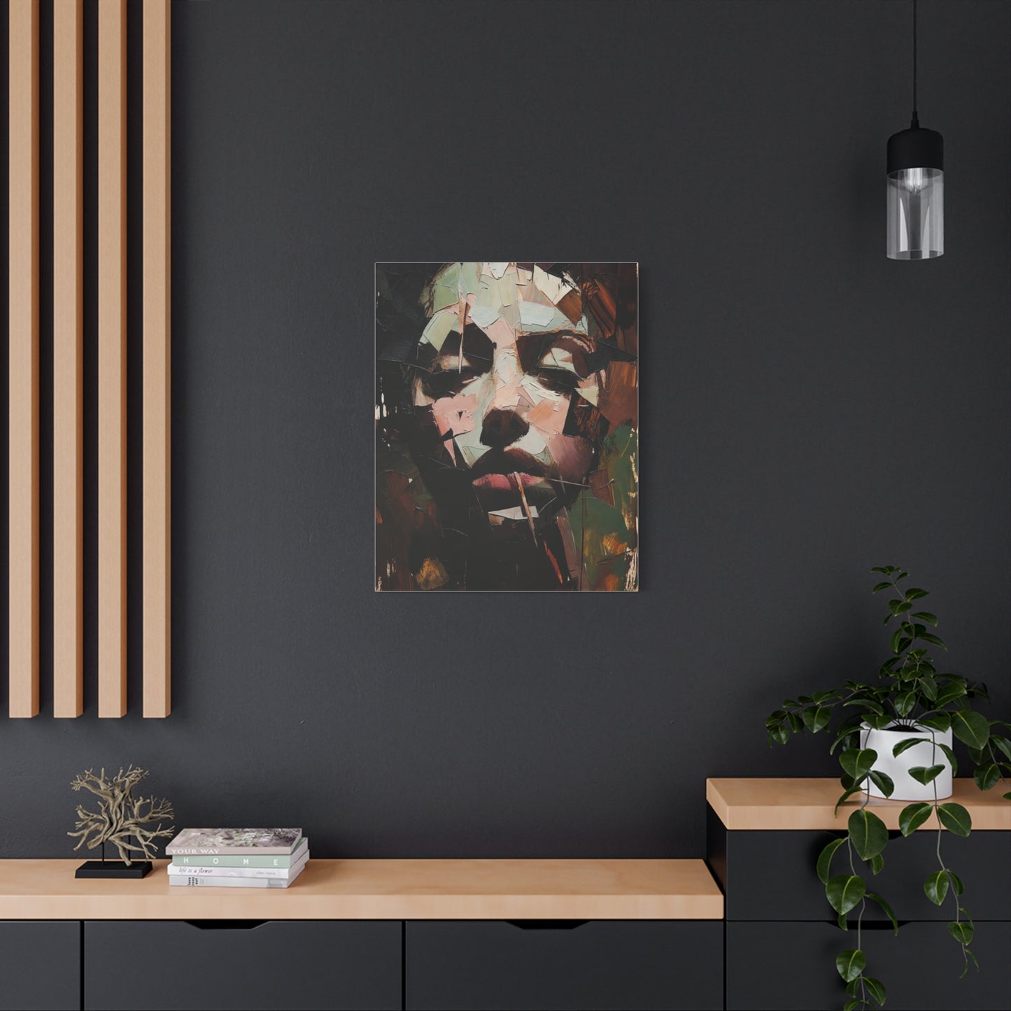 Abstract Portrait Matte Stretched Canvas (1.25") — Contemporary Textured Face Art