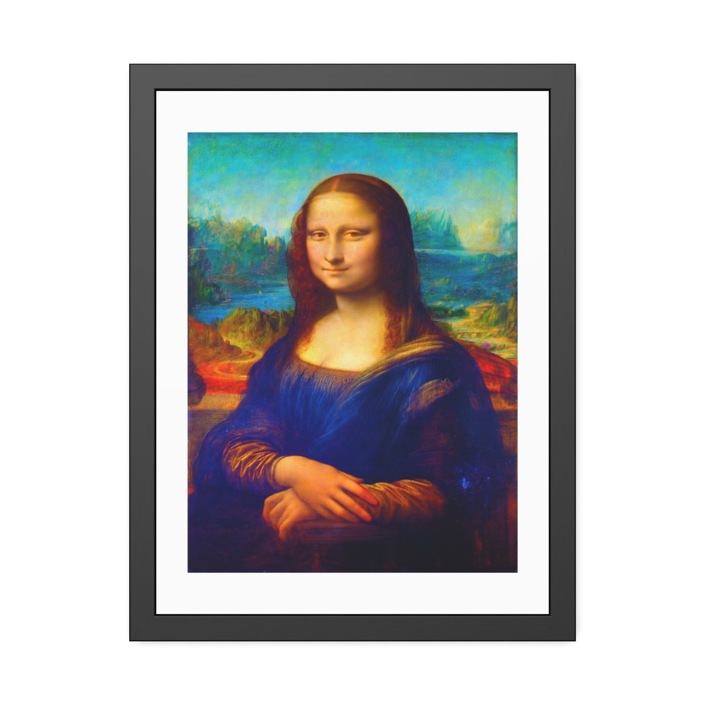 Framed Mona Lisa Poster — Classic Renaissance Art Print in Black Frame