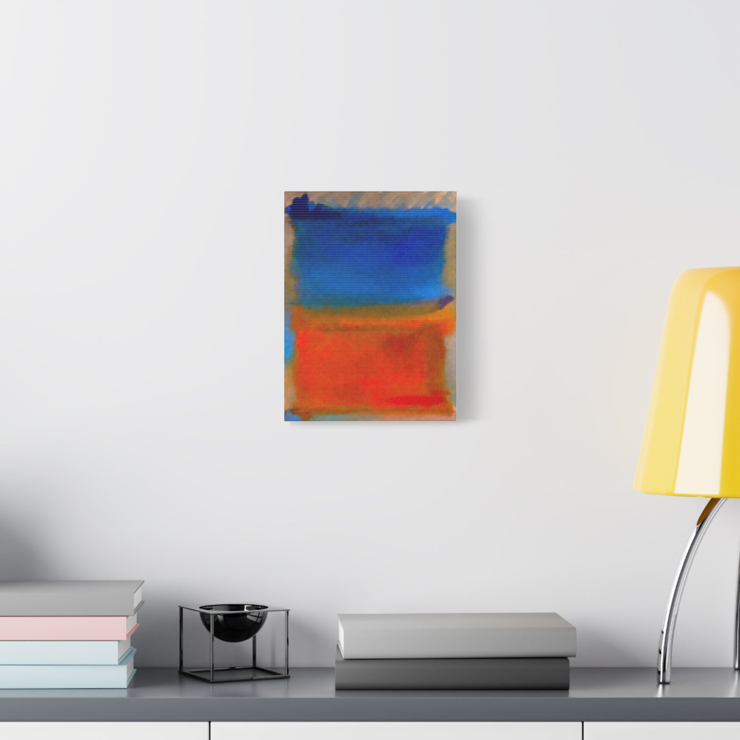 Abstract Blue and Orange Canvas Print — Modern Stretched Wall Art