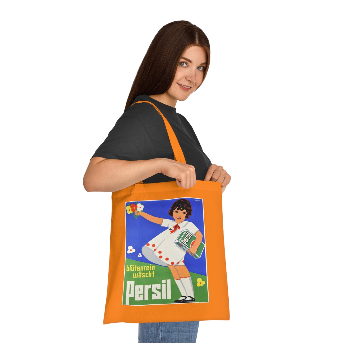 Persil Vintage Ad Tote Bag — Retro Flower Girl Laundry Graphic Cotton Tote