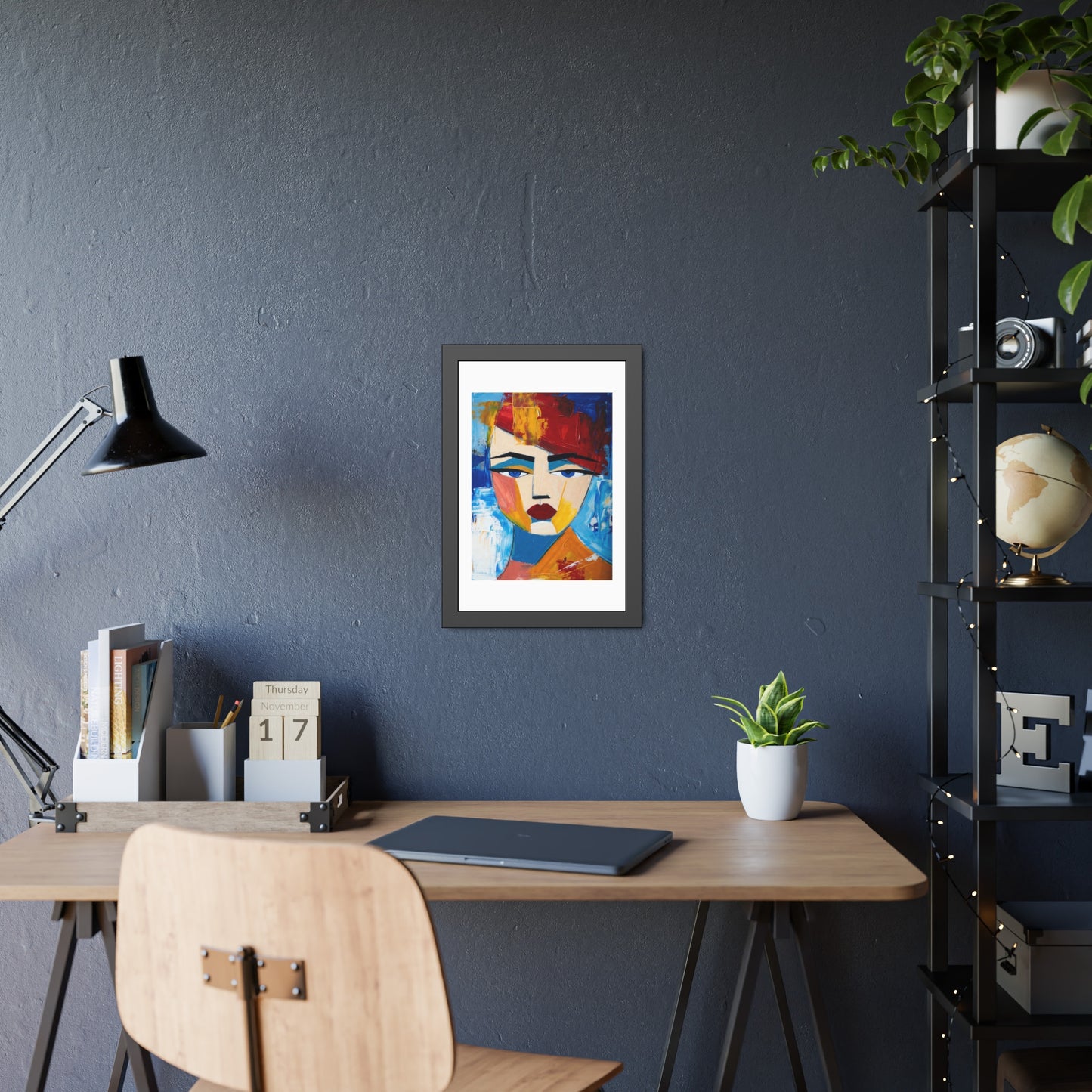 Abstract Colorful Face Framed Poster — Modern Pop Art Wall Print
